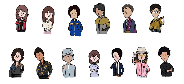 ランダムゆるイラストキャラステッカー